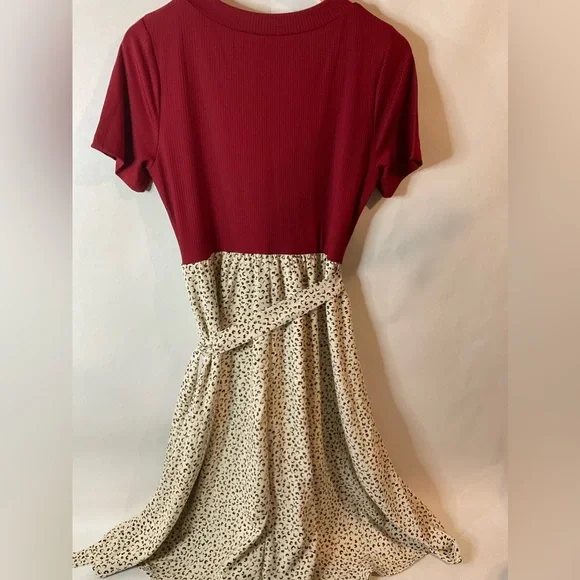 Red & Cheetah MIDI Dress | Large - Picture 4 of 6